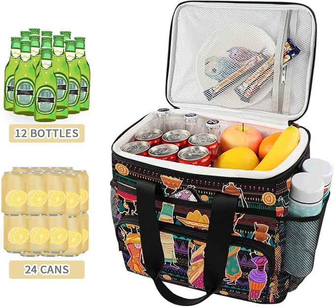 Cooler Bag Insulated Picnic Bag Large Lunch Box Reusable Tote Bag Soft Sided Portable Beach Cooler Grocery Camping