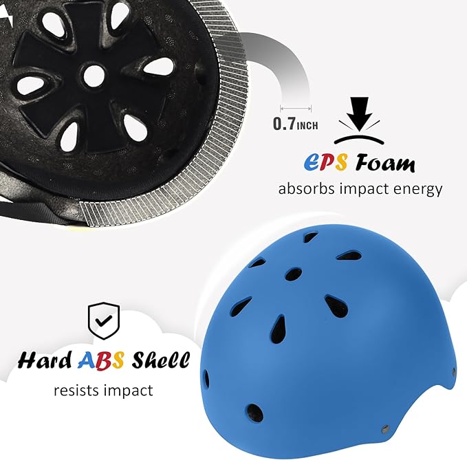 Kids Bike Helmet, Adjustable and Multi-Sport, from Toddler to Youth, 3 Sizes