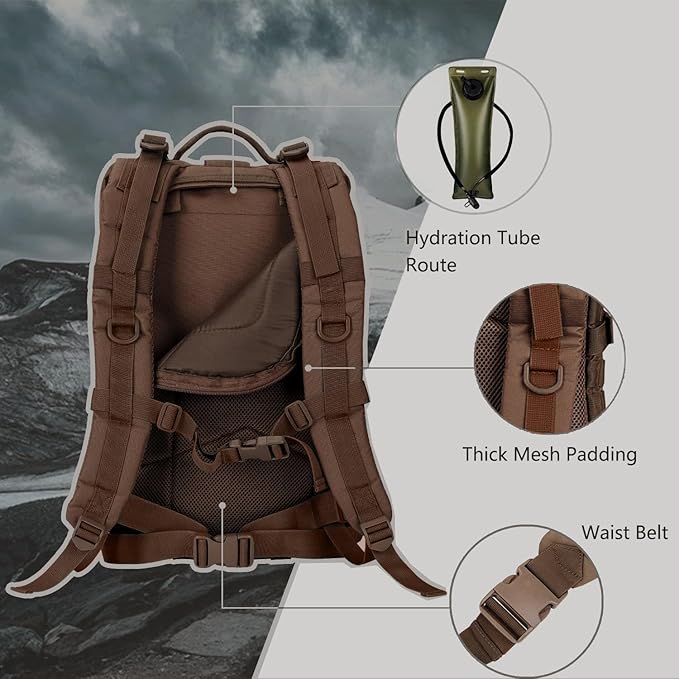 MOLLE Assault Pack, Tactical Backpack Military Army Camping Rucksack, 3-Day Pack