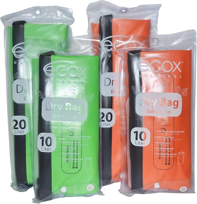 Outdoors Waterproof Dry Bag for Outdoors Activities High Grade 500D PVC Construction Includes Waterproof Phone Case and Side Strap for Easy Carry 10L and 20L Models