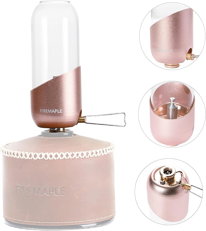 Fire Maple Orange Camping Light, Propane Lamp，Gas Lantern, Glass Lampshade & Windproof, NO Mantles Needed, Brightness Adjustable, Heating, Camping Atmosphere &Bright Flames