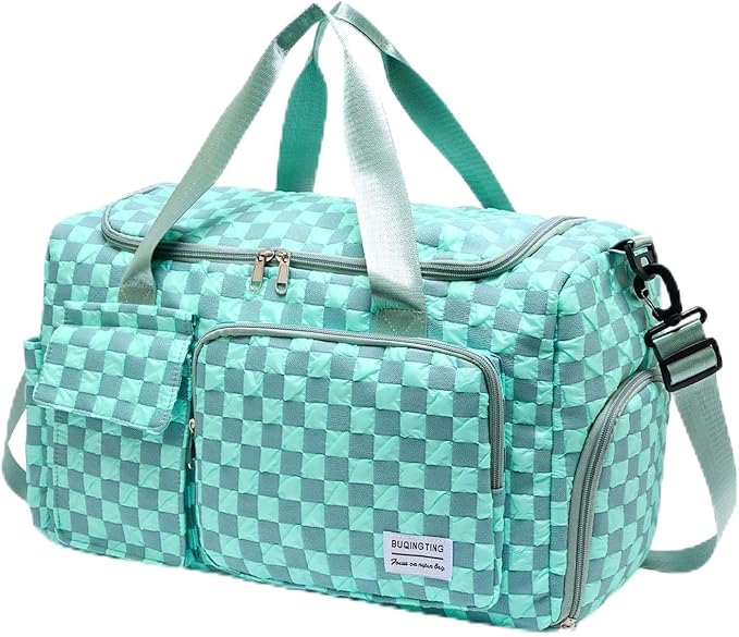 Small Gym Bag for Women, Travel Duffle Bag Carry On Weekender Bag with Shoe Compartment