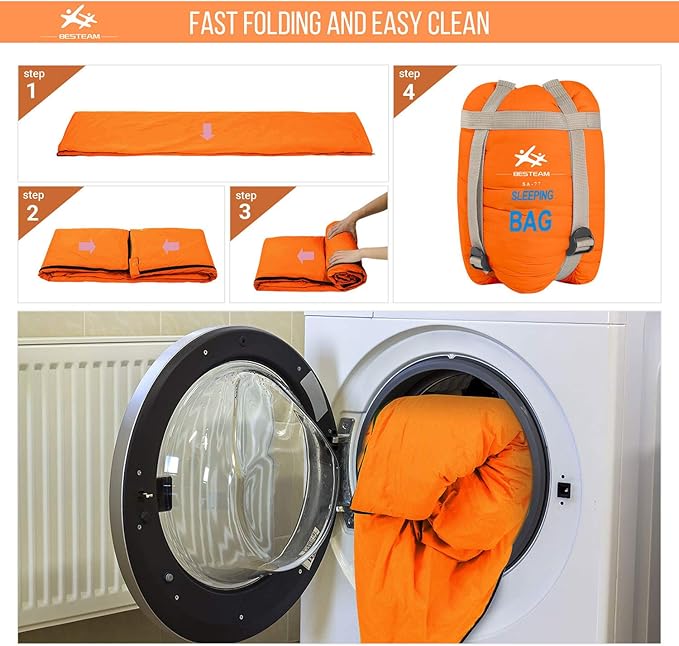 Warm Weather Sleeping Bag - Portable Waterproof Compact Lightweight, Packable for Kids, Teens Adults Camping Backpacking Hiking, Spring Summer Fall