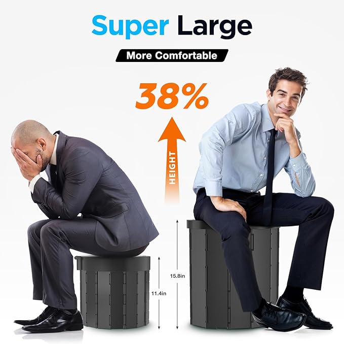 PANKAY Portable Toilet with Pop up Privacy Tent, X Large Camping Toilet Portable Potty for Adults, Outdoor Shower Tent Changing Room, Instant Pop Up, Washable Foldable Camp Toilet Kit with Carry Bag