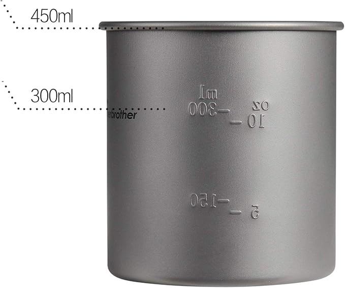250ml-900ml Titanium Cup Camping Mug Foldable Handle Titanium Pot with Lid