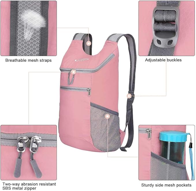 G4Free Lightweight Packable Hiking Backpack for Men Women Small Hiking Daypacks Foldable Shoulder Pack Casual Outdoor Bag 11L