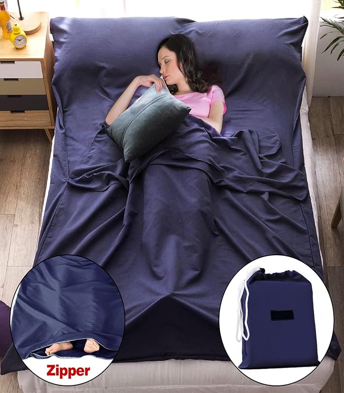 Sleeping Bag Liner Ultralight Travel Sheet Dirt-Proof Travel Camping Sheet Sleeping Sheet Hotel Sheet for Outdoor Travel Hiking Hotels Picnics