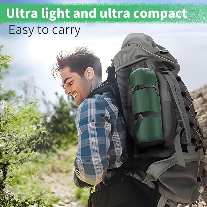 DDD Ultra-Light Inflatable Camping Sleeping Pad with its Built-in Foot Pump and Pillow - The Ultimate Camping pad, Hiking pad, Backpacking Pad and Lightweight for a Outdoor Sleep——Green