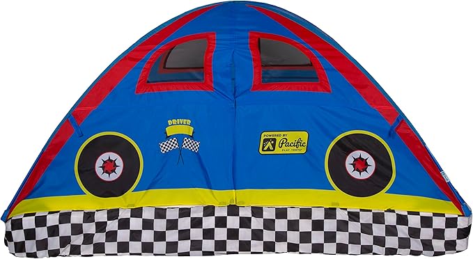 Pacific Play Tents 19711 Kids Rad Racer Bed Tent Playhouse - Full Size Mattress