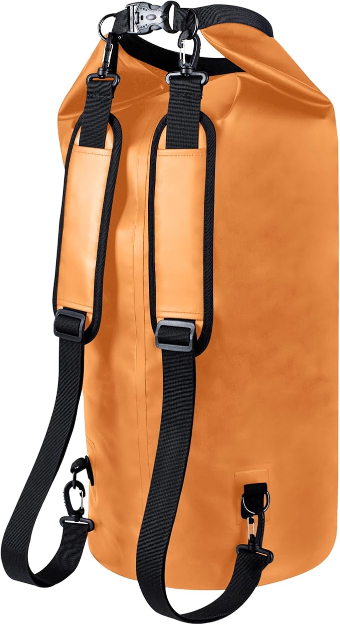 EARTH&RIVER Premium Dry Bag Backpack, Extra Thick, Protection for All Water Activities & Camping, Floating Lightweight Dry Bag with Inside Pocket Storage & IPX8 Waterproof Phone Case (Orange, 40L)