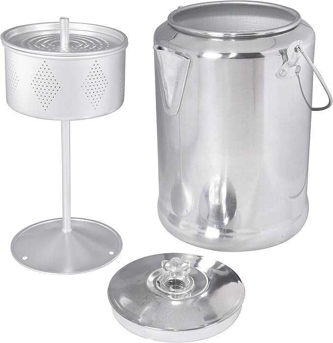 Stansport Aluminum Percolator Coffee Pot with Wire Handle