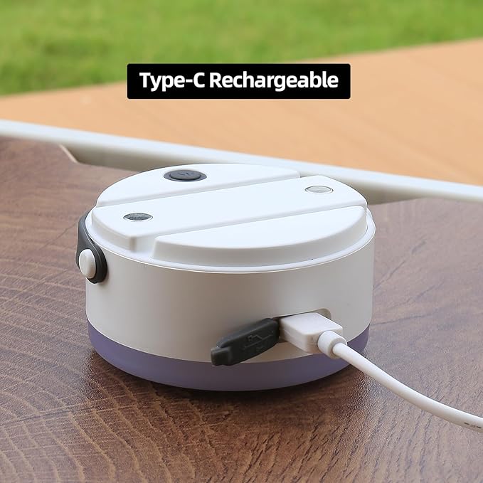 Led Rechargeable Camping Lantern with Tent Light & Portable Lamp - USB-C Magnetic Base, Stepless Dimmable, 2000mAh Battery, Hanging Design, Power Indicator, Compact & Lightweight