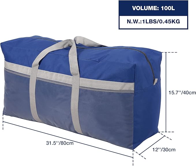 REDCAMP Foldable Travel Bag, Large Sports Bag, 75L/96L/100L, Lightweight Waterproof Tote Bag