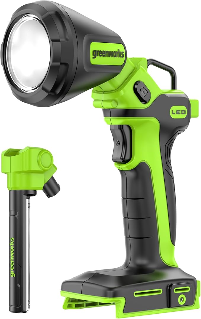 Greenworks 24V 2-in-1 Work Light, Dual Function, (2) Interchangeable Light Heads, 650 Lumen LED, Tool Only