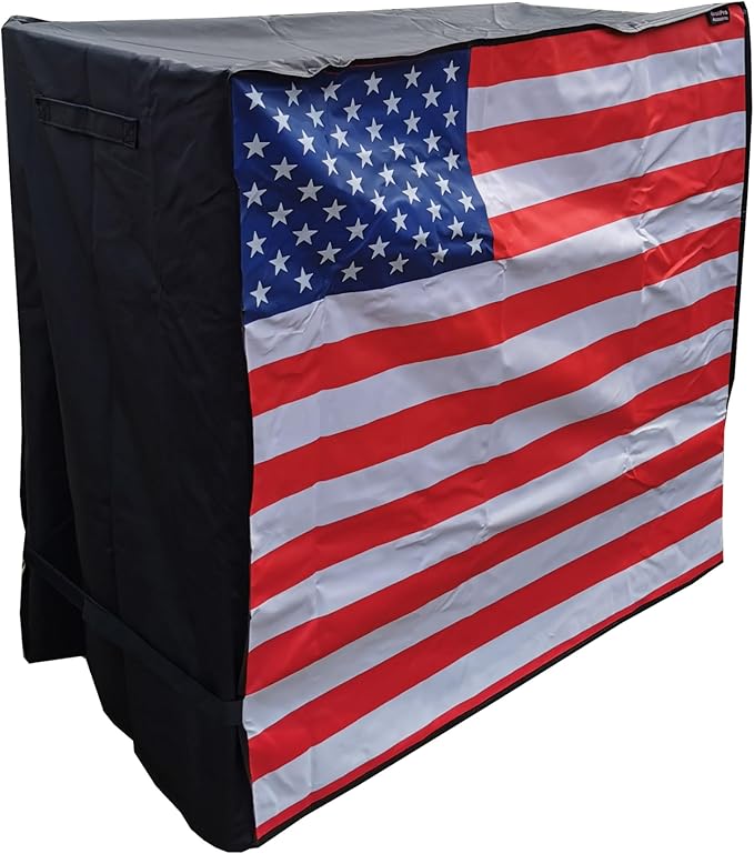 Waterproof 80-100 Qt Rolling Cooler Cart Cover Fits Most Patio Ice Chest Party Cooler Upto 43L x 22W x 32H inch-American Flag