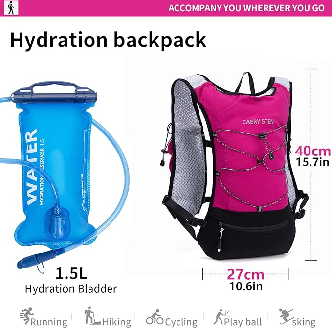 Hydration Backpack，Water Backpack，Water Vest for Running Women，Running Backpack with Water Bladder，Rave Runner Hydration Pack