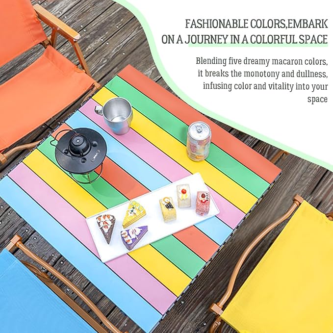 DEOMAi Folding Camping Table Support Up to 250 lbs Multipurpose Folding Table Adjustable Height with Carry Bag Portable Outdoor Table Suitable for Camping, Picnics, BBQ, RV Travel...