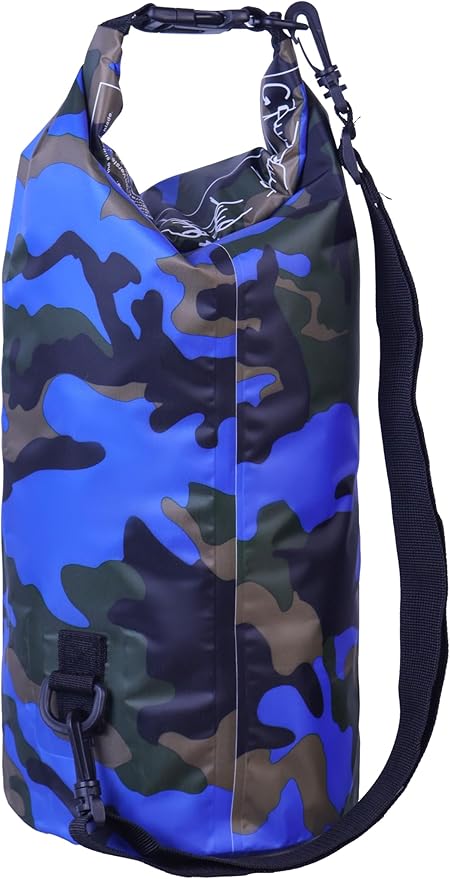 Waterproof Dry Bag Combo 5-30L Roll Top Dry Storage Bag Backpack for Kayaking Boating Beach Camping Travel Fishing, w/Phone Case & Collapsible Water Bottle & Sunglasses & Ear Band,Blue 10L