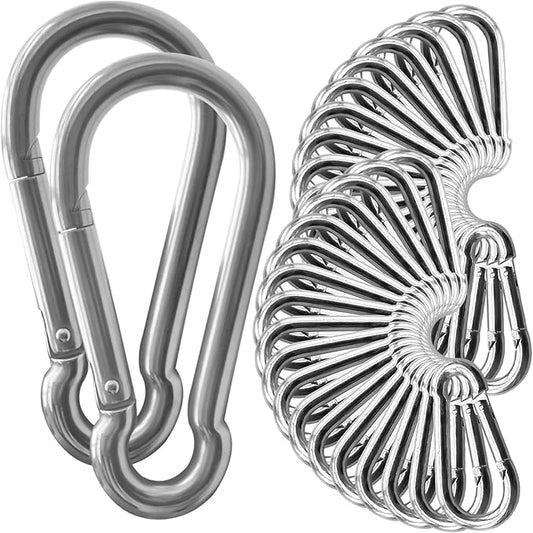 60 Pack Heavy Duty Carabiners, 3/8” Spring Snap Hook Carabiner for Heavy Uses, 4-Inch Snap Hooks Large Carabiners Clips Chain Links Safety Buckle Connector for Swing Hammock Fitness Gym Outdoor Indoor