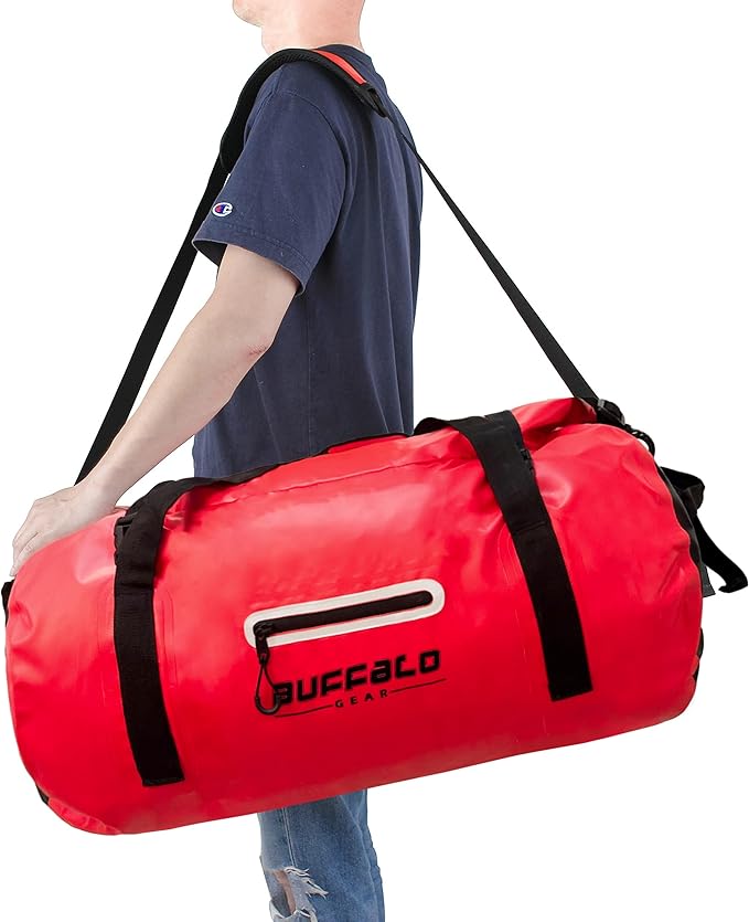 Buffalo Gear Waterproof Duffle Bag 40L 60L 80L Roll-top Dry Bag Heavy Duty Waterproof Duffel Travel Bag for Kayaking Rafting Boating Fishing Camping