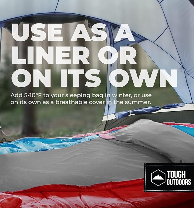 Sleeping Bag Liner - Adult Sleep Sack & Travel Sheets for Hotel - Travel Sleep Sack, Camping Sleeping Bag Liners for Cold Weather