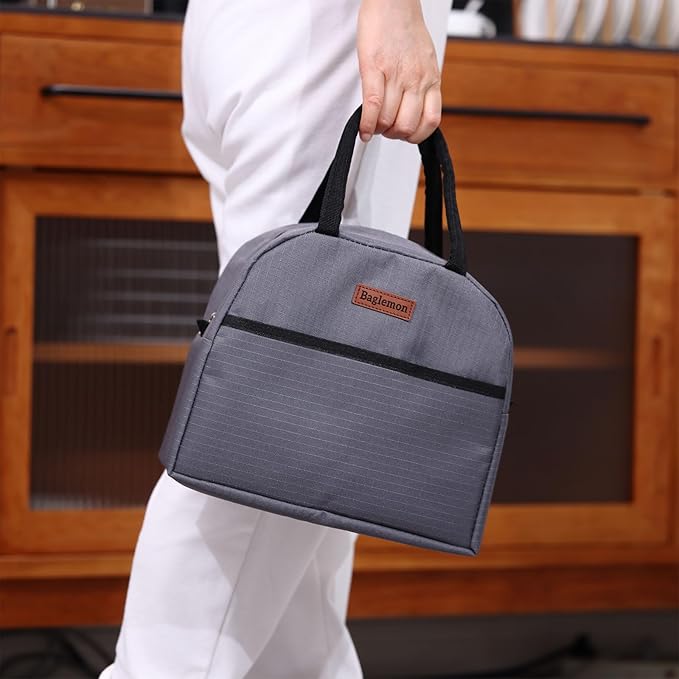 Insulated Lunch Bag for Women Men, Lunch Containers Reusable High Capacity Lunch Tote Bags for for Work Picnic(Grey)