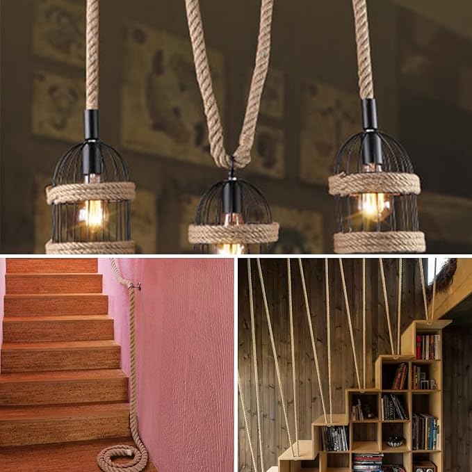 Twisted Manila Rope 1-1/4 in x 100 feet Natural Hemp Rope for Docks Railing Nautical Landscaping Crafts Tug of War Marine Tie-Downs Hammock Home Decorating