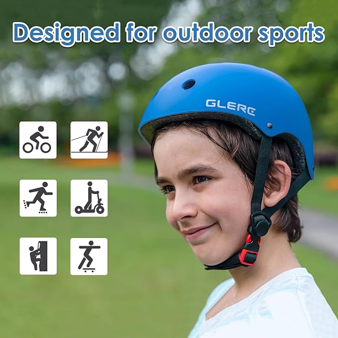 Glerc Warrior Kids Bike Helmet, Adjustable Toddler Helmet for Age 3-16 Years Boys Girls, Sport Helmet for Skateboard Scooter Skating Skiing Climbing & Lightweight, Multiple Colors