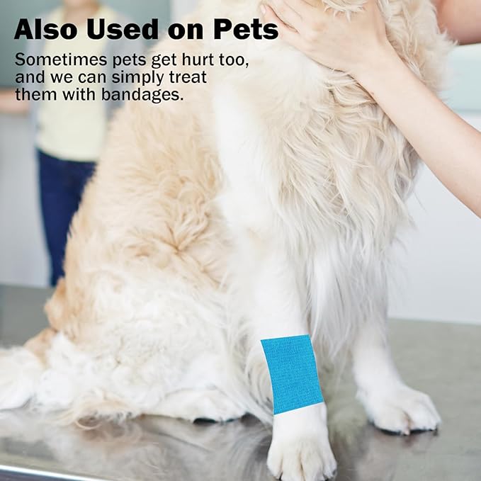 First Aid Bandages Cohesive Wrap Adhesive Self Adherent Tape - Colorful Bandages (Little Blue, 2-inch)