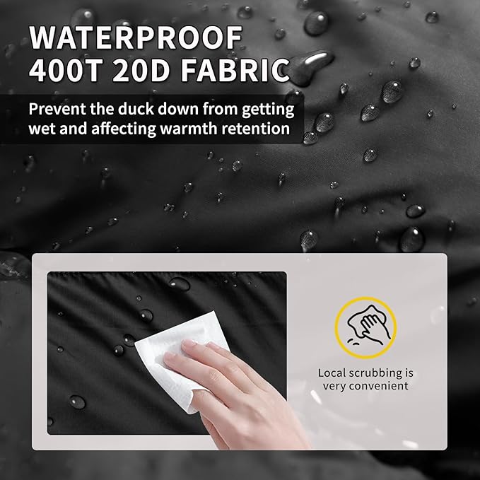 Down Sleeping Bag 620FP,3 Season Ultralight Sleeping Bag for Adults & Teens, Lightweight, Compact for Hiking, Camping & Backpacking.