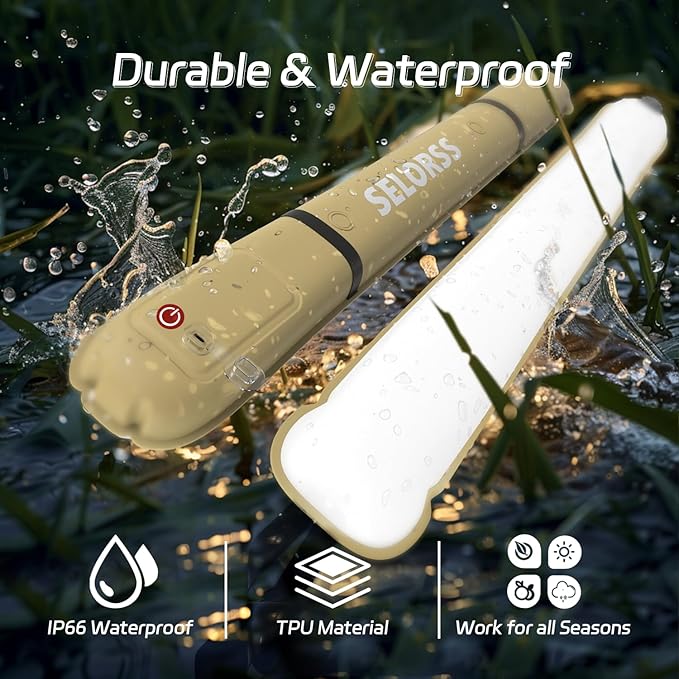 SELORSS Inflatable Outdoor Camping Light, Meets IP66 Waterproof Standard, Provides 2000 mAh Charging, Suitable for Camping, Hiking, Traveling and Other Outdoor environments.