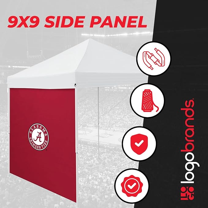 Logo Brands Officially Licensed NCAA Unisex 9 x 9 Side Panel, One Size, Team Color