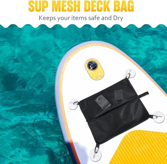 Paddleboard Deck Bag, Mesh Sup Deck Dry Bag Storage Pouch，Mesh Deck Bag for Kayak, Mesh Storage Bag Sup，Sup Accessories Mesh Storage Bag for Stand Up Paddleboard, Surfboard, Kayak