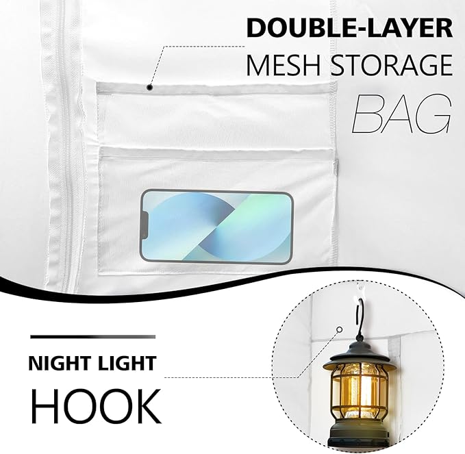 Bed Tent Bed Canopy Queen Size Tents for Adult and Kids- Original Design Portable Dream Tent Indoor Sleeping Tents 80% Blackout with 3 Doors Breathable Big Space Tents