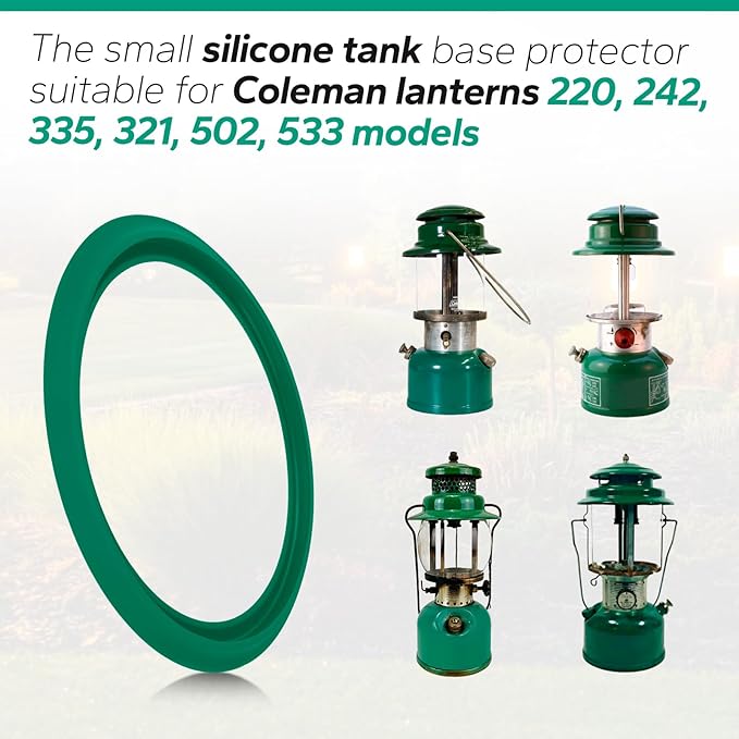 Camping Kerosene Lamp Silicone Base Suitable for Coleman Lanterns Models 200, 242, 335, 321, 502, 533, Improves Grip and Stability（Green）