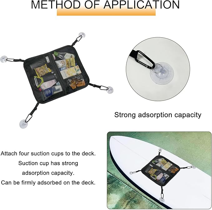 Paddleboard Deck Bag, Mesh Sup Deck Dry Bag Storage Pouch，Mesh Deck Bag for Kayak, Mesh Storage Bag Sup，Sup Accessories Mesh Storage Bag for Stand Up Paddleboard, Surfboard, Kayak
