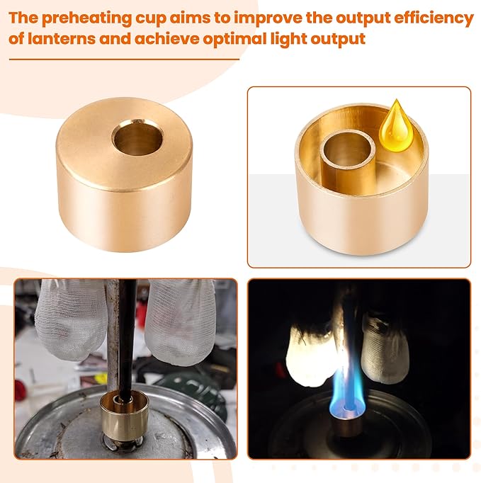 Kerosene Lantern Preheater Cup for Coleman Lanterns - Brass Lantern Accessory, Fits Coleman Lantern Parts (Part Number 2015101)