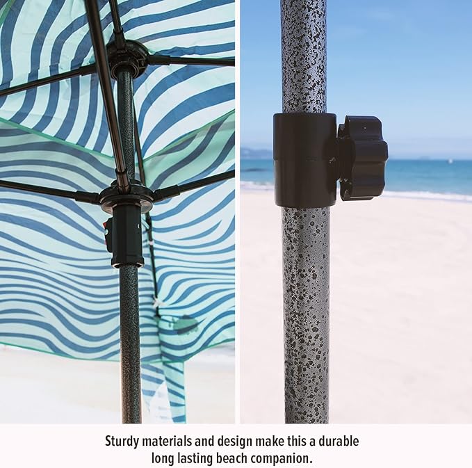 Qipi Beach Cabana - Easy to Set Up Canopy, Waterproof, Portable 6' x 6' Beach Shelter, Included Side Wall, Shade with UPF 50+ UV Protection, Ultimate Sun Umbrella - for Kids, Family & Friends
