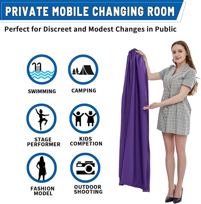 Portable Changing Room Changing Tent for Dancer Instant Dressing Cover Ups Privacy Shelters for Beach Car Boating Taking Photo, 4.59ft Length