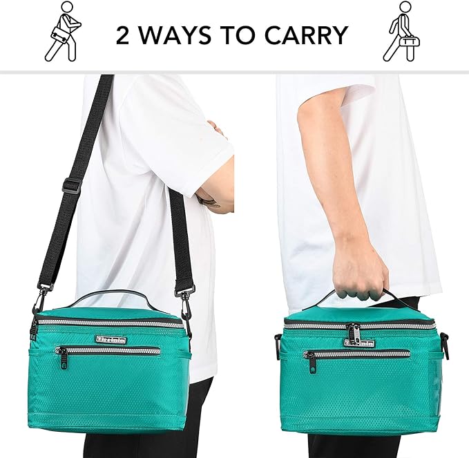 Tirrinia Insulated Lunch Bag for Women Men, Leakproof Thermal Reusable Lunch Box Tote for Adult by Tirrinia, Lunch Cooler for Office Work, Teal