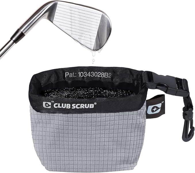 Golf Club and Golf Ball Cleaning Bag, Waterproof Clean Face Technology Liner, Detachable Clip, Machine Washable, Cleans Club Grooves, Dry Exterior (Neoprene or Microfiber Option Available)
