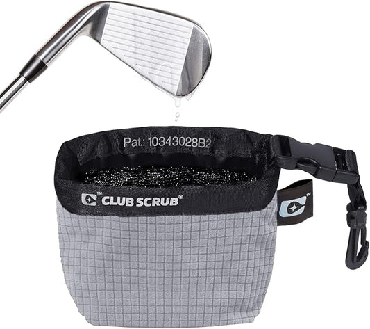Golf Club and Golf Ball Cleaning Bag, Waterproof Clean Face Technology Liner, Detachable Clip, Machine Washable, Cleans Club Grooves, Dry Exterior (Neoprene or Microfiber Option Available)