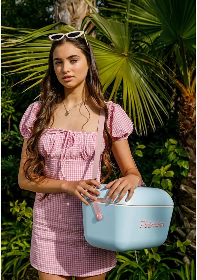 Retro Beach Cooler Vintage Picnic Lunch Box Bag Portable Cooler Travel Camping Hiking 90s Style Ice Chest