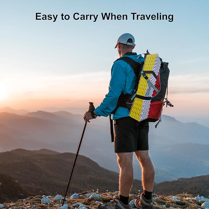 YIKI Closed Cell Foam Sleeping Pad for Camping, 72.8x22 inch, Ultralight Foldable Foam Sleeping Mat with Heat Reflective Layer, Waterproof Backpacking Pad for Hiking, Tent, Outdoor Use