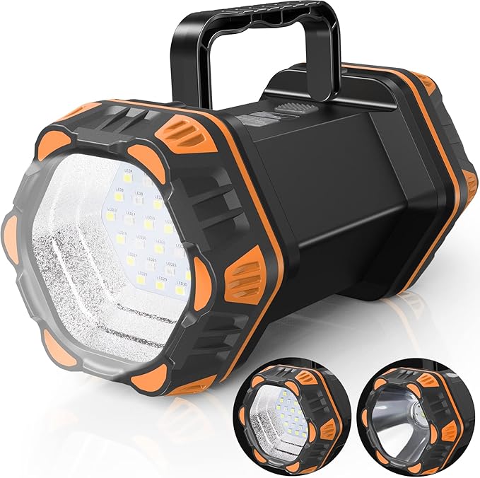 AlpsWolf Camping Lantern Rechargeable, LED Camping Flashlight, 4800 Capacity, Portable Camping Light 12h Standby, 4+4 Modes for Emergency, Hiking, Power Outages, Fishing Orange