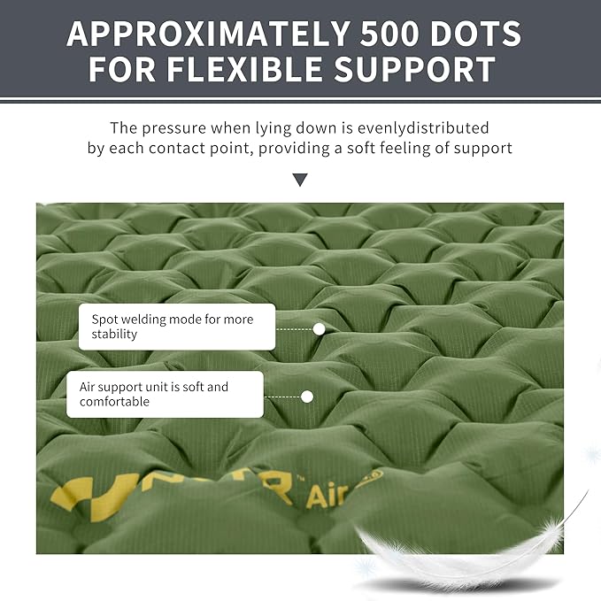 Naturehike 25oz Ultralight Sleeping Pad, Insulated Inflatable Sleeping Pad 4.6R, Lightweight Sleeping Mat for Camping, Hiking, Backpacking, with Air Pump Sack