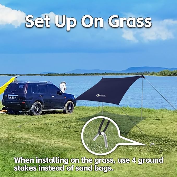 Beach Shade Tent, Portable Easy Pop Up Beach Canopy, UPF50+ Sun Protection Shelter, Windproof & Water Resistant, Perfect for Family