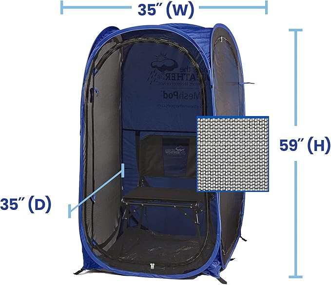 WeatherPod® The Original Shark Tank MyPod™ Mesh 1-2 Person Pop-Up Screen Pod - Keeps Out Bugs, Mosquitos, and Harmful UV Rays - UPF 50 for Maximum Protection from The Sun