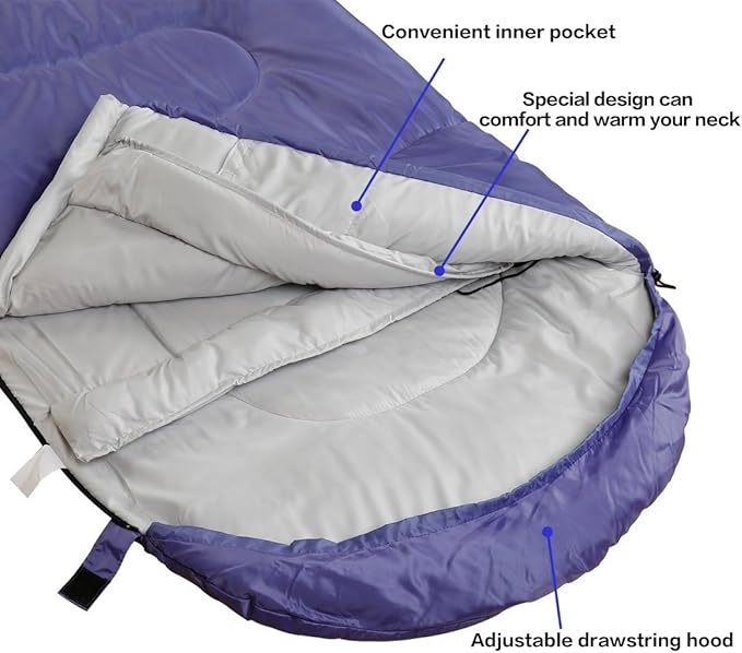 Sleeping Bag,3-4 Seasons Warm Cold Weather Lightweight, Portable, Waterproof Sleeping Bag with Compression Sack for Adults & Kids - Indoor & Outdoor: Camping, Backpacking, Hiking