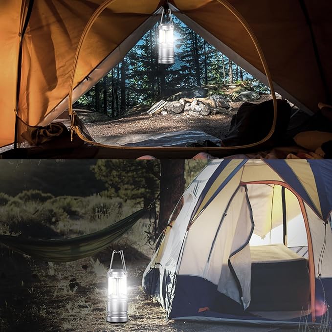 LED Camping Lantern ,500 Lumens Battery Operated Portable Hanging Lanterns for Home Power Outages Hurricane Storm Camping, 4 Pack